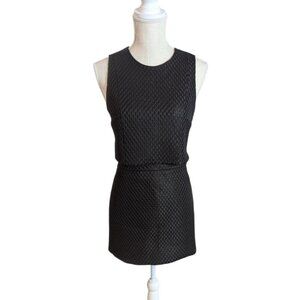 Express Black Geometric Mod Mini Skirt Set with Blouse